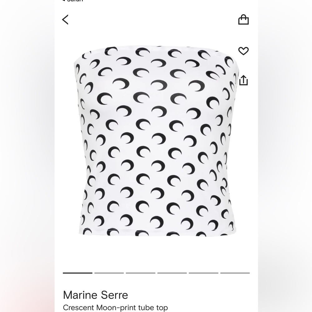 SET* Marine Serre White Moon-Print Shorts and tube top